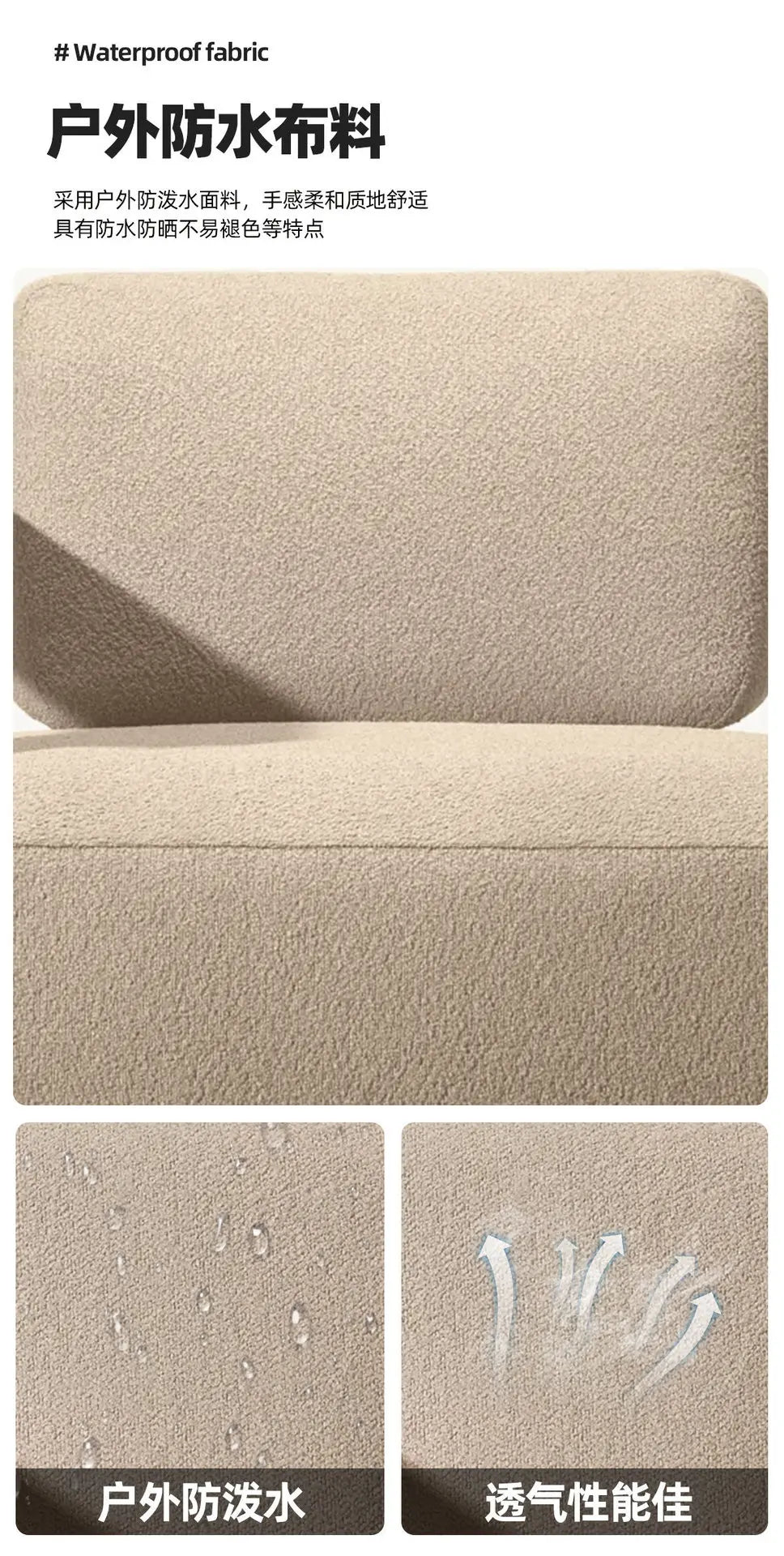 Outdoor Sofa, Patio Furniture, Teak Sofa, Anti-Corrosion And Sun-Resistant, Outdoor Terrace, Solid Wood Sofa, Leisure Outdoor Fu