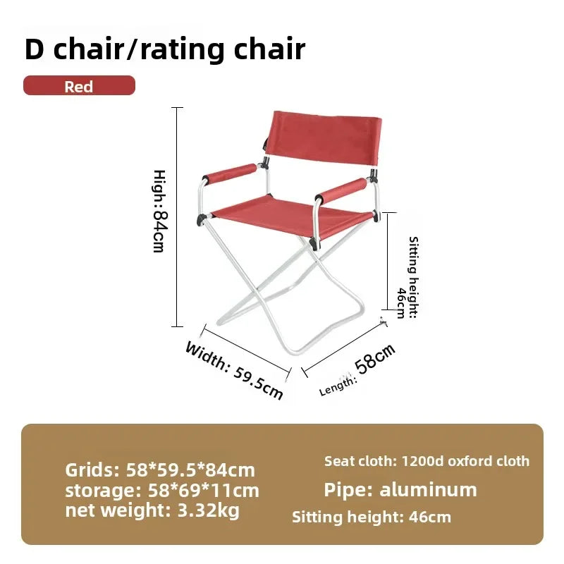 Outdoor folding chair portable ultra-light beach picnic aluminum alloy camping director space saving