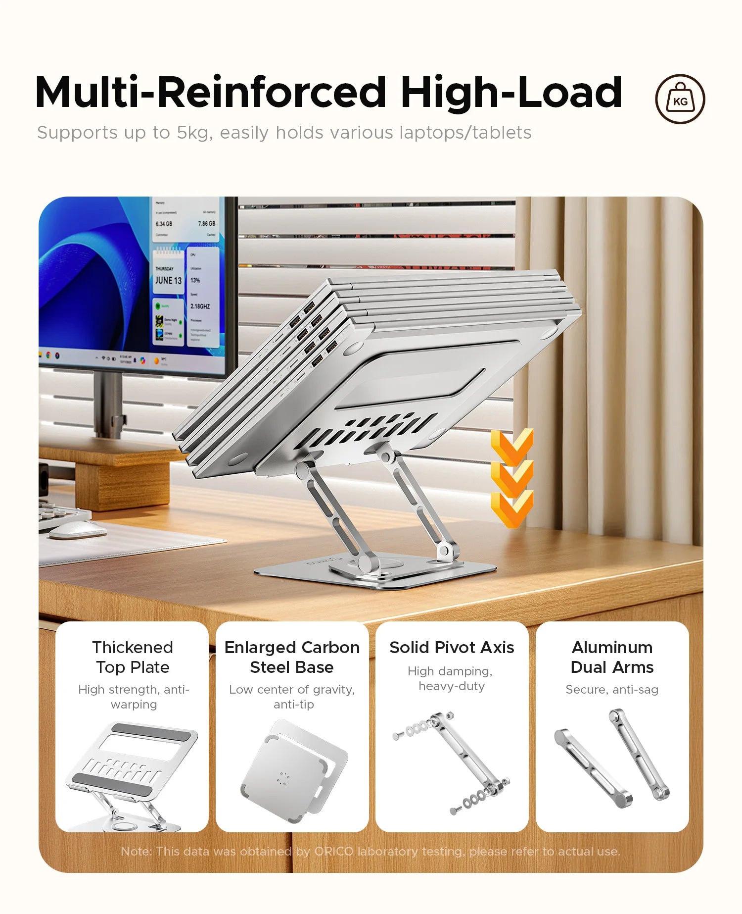 ORICO Foldable Laptop Stand Aluminum Alloy 360 Adjustable Notebook Stand Up to 17 inch Laptop Folding Desktop Support Holder