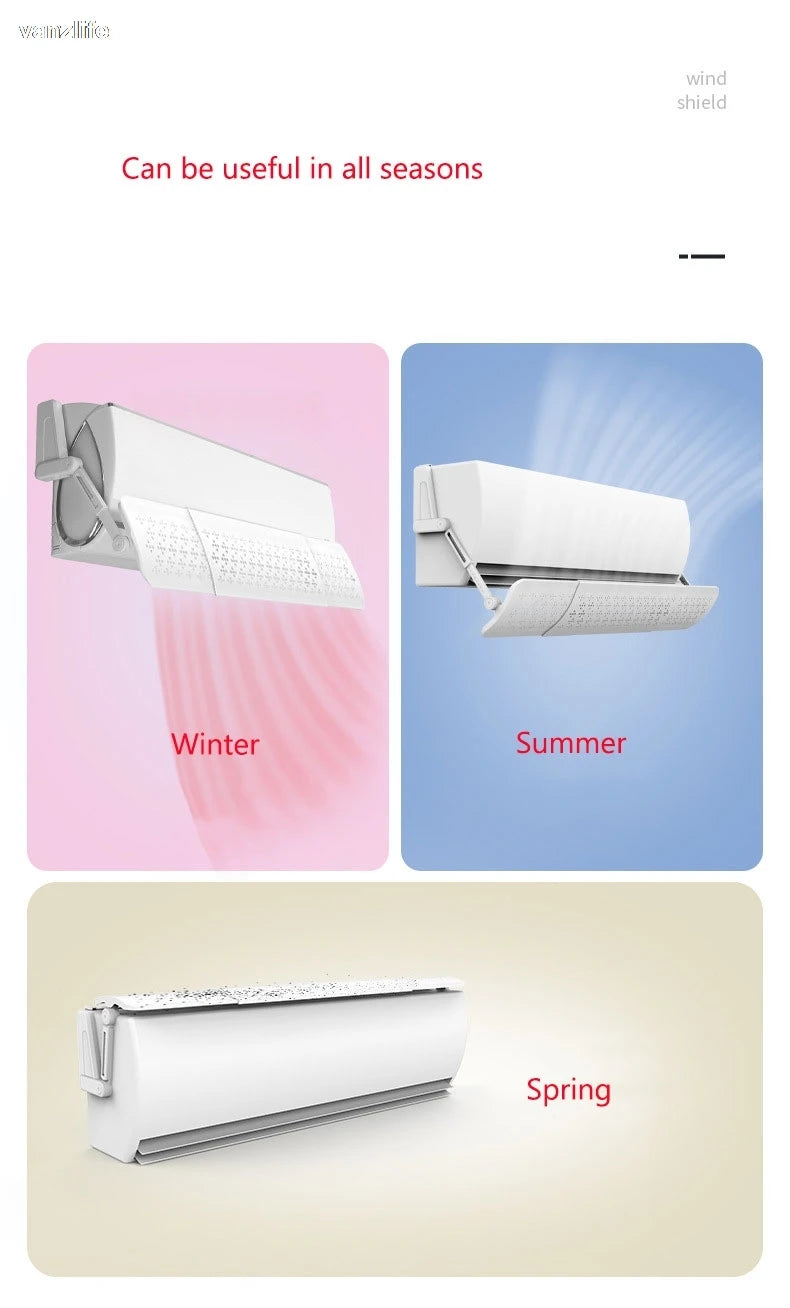 vanzlife Air conditioner wind shield anti direct blowing outlet wind shield hood air conditioning baffle wall mounted universal