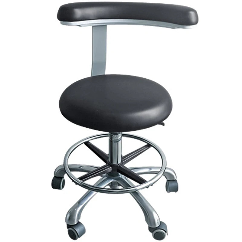 Medical Dental Dentist Chair Surgical Nurse's Doctor Stool with 360 Degree Rotation Armrest PU Leather Assistant Stool Chair