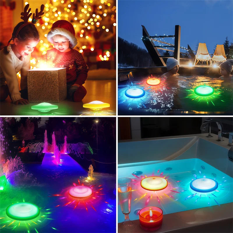 Swimming Pool Floating Light Colorful Change Submersible Underwater Lighting Used for Fish Tank Bath Children's Gifts Pool Lamps