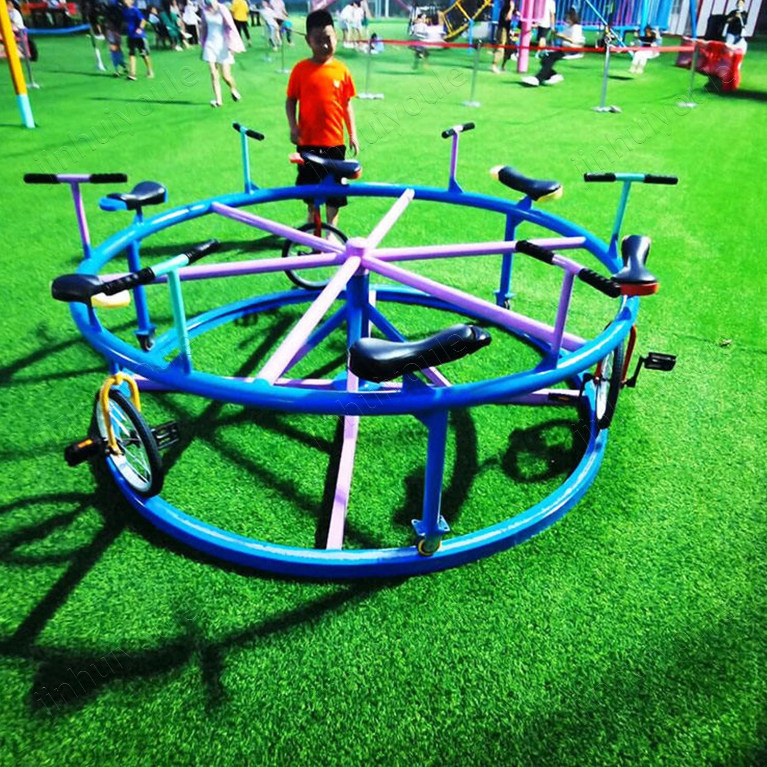 2026 Outdoor & Indoor Playground Swing 6 Seats 360-degree Non-motorized Children Home & School Use Steel Constructionpromote sal
