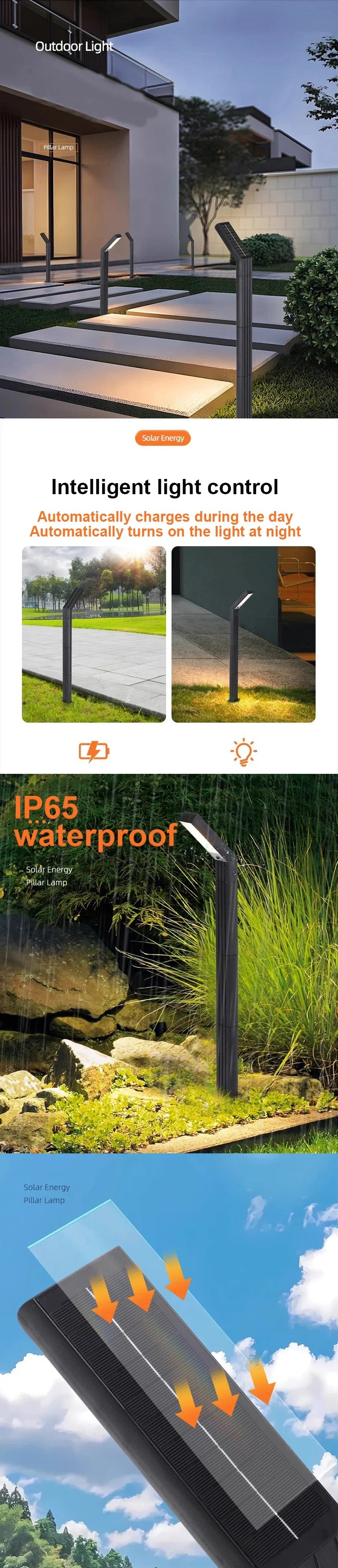 Solar Ground Light 3colors or RGB Light Light Sensing Intelligence Outdoor Pathway Lighting Solar Garden Lights Durable Plastic