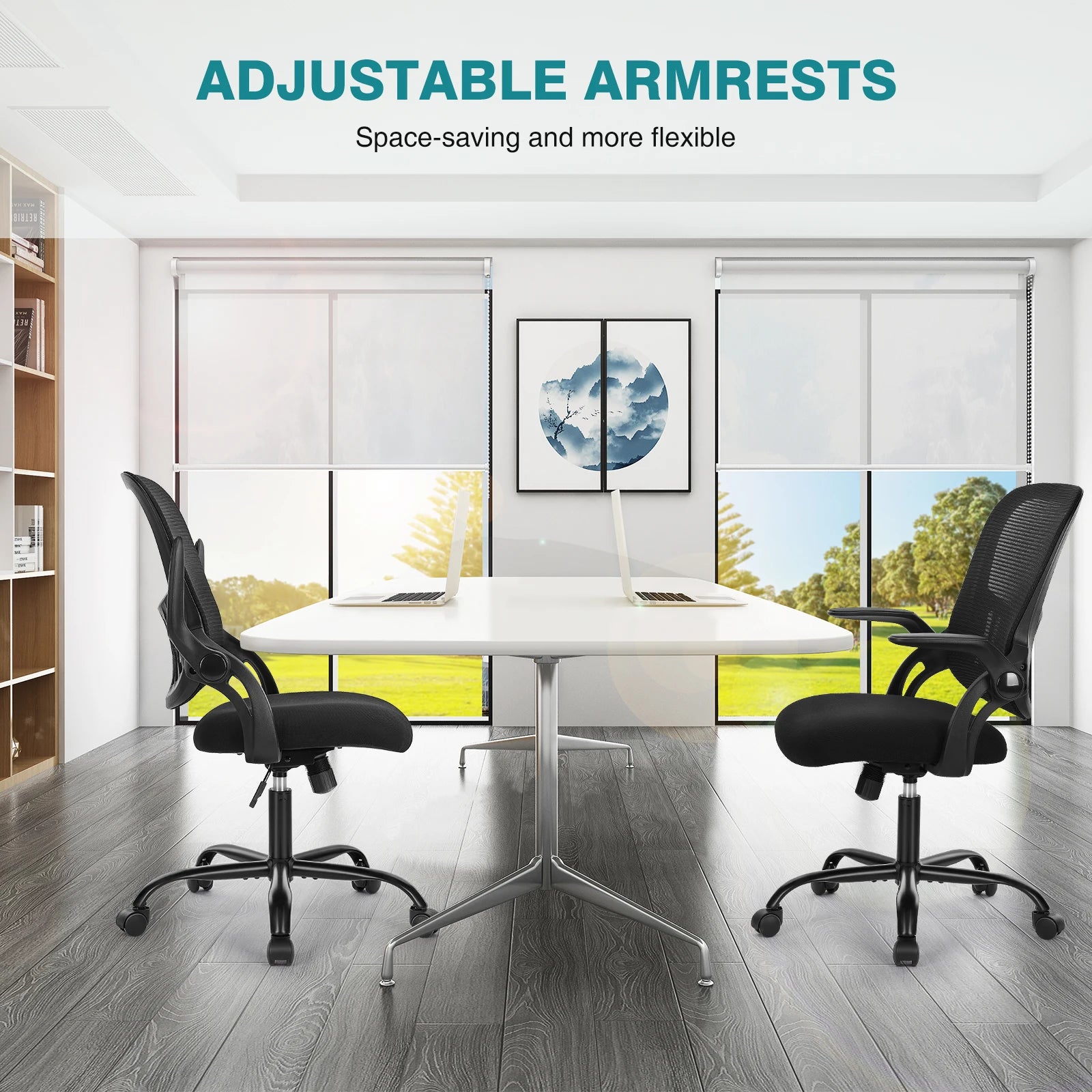 JHK Ergonomic Mid-Back Mesh Backrest Office Desk Chair Computer Lumbar Support Rolling Swivel Gaming Chairs With Wheels For Home