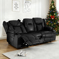 Redlife Loveseat Electric Recliner Sofa for Seniors, Massage & Heat,Dual Motor,350LBS Capacity,Cat-Claw Leather,For Living Room