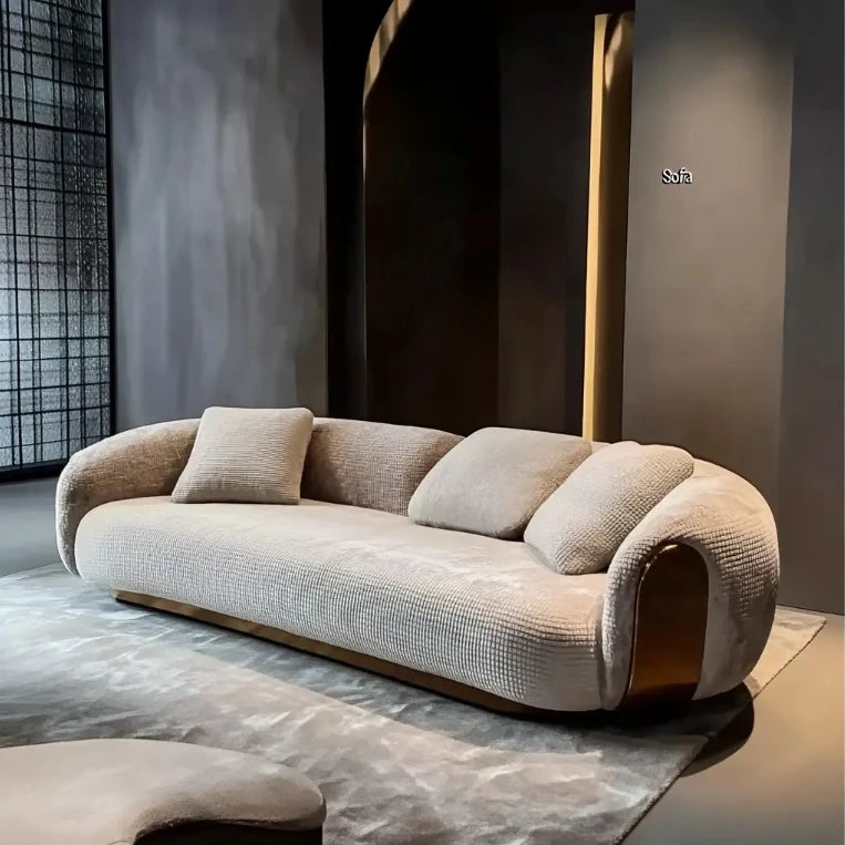 yi-Modern Rectangular Wood Frame 2 Seat Sofa for Living Room and Villa Hotel Lobby Office Reception Big Couch#