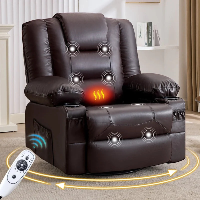 Recliner Chair,Rocking Chair with Massage and Heat,360° Swivel Recliner Chairs for Adults,for Bedroom,Nursery,Living Room Chairs