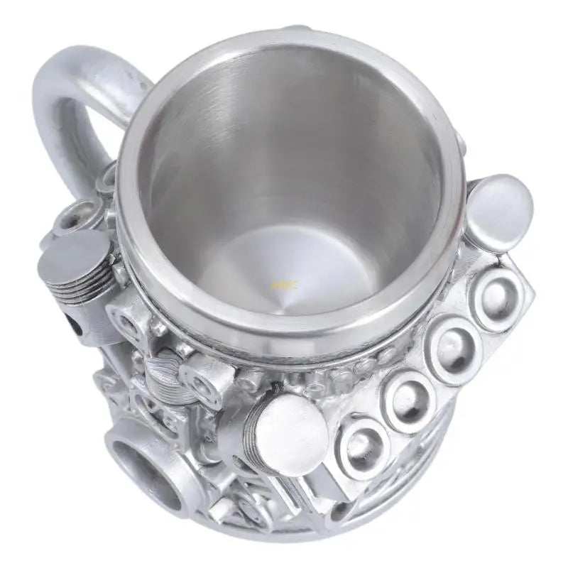 Heat Resistant Stainless Steel Lined Resin Beer Coffee Mug Mechanical Theme Insulated Water Cup for Car Enthusiasts
