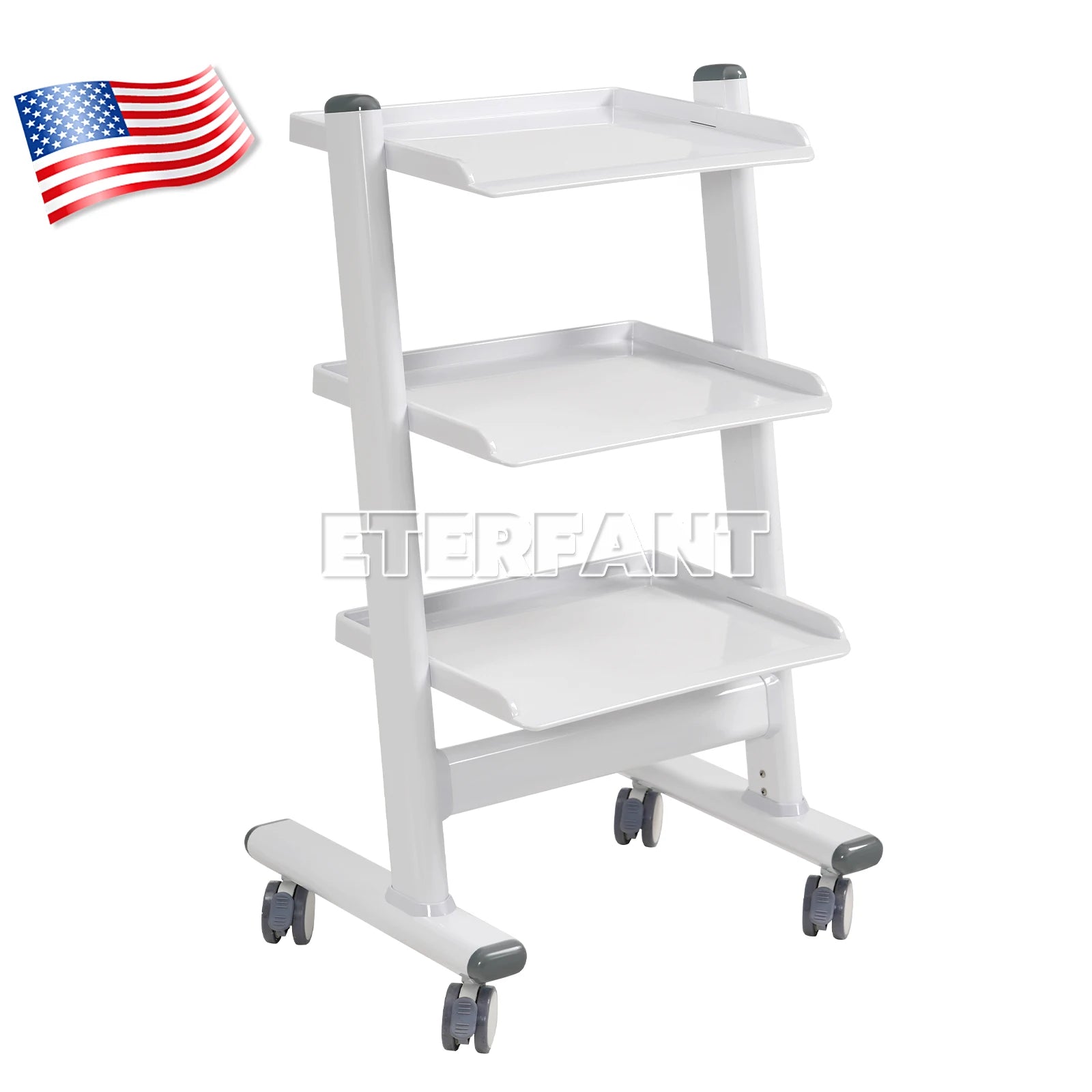 Dental Mobile Chair Black/Blue/Folding Chair with LED Light+Turbine Unit 4H PU/3Layer Trolley Cart Tool Mobile ABS with Socket