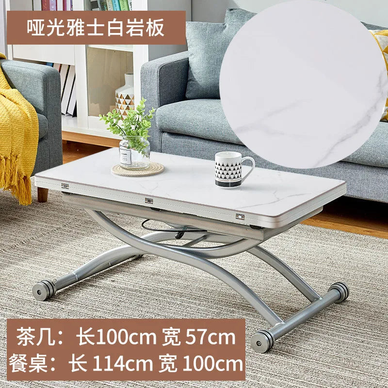 movable coffee table dining table integrated household small apartment folding lifting living room table dual-purpose movable