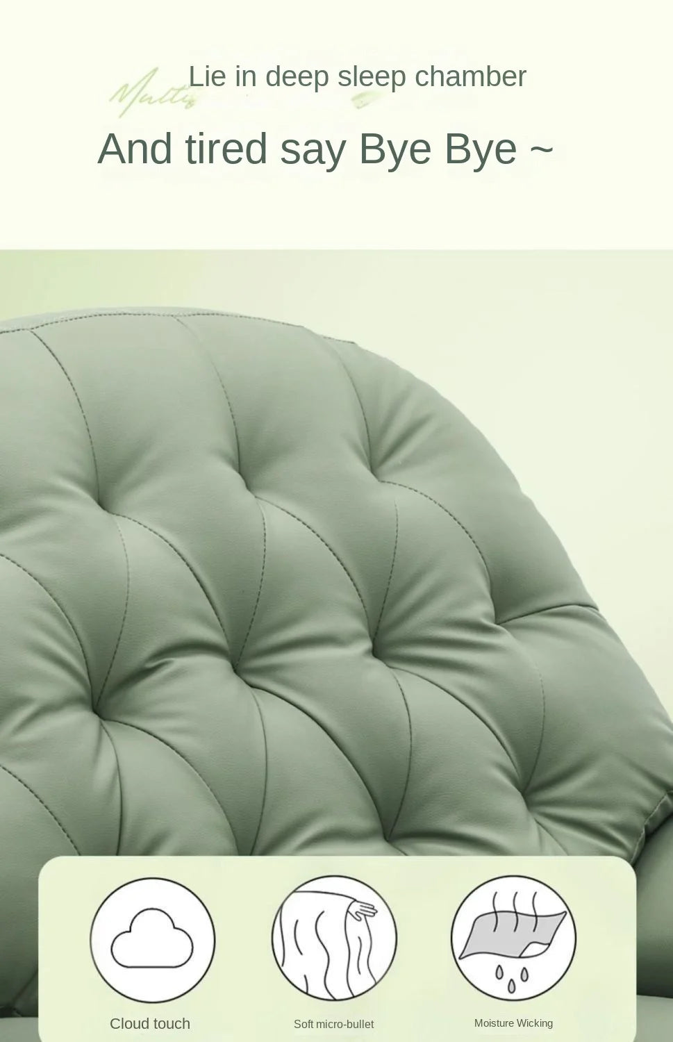 Single Sofa Rocking Chair-Modern Simplicity Design Multifunctional Lying Sleeping Electric Fabric Chair Recliner Sofa