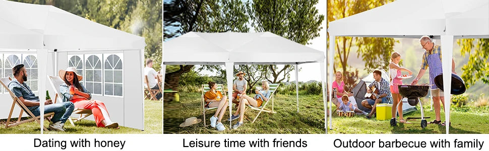 10x20FT Pop Up Canopy Tent with Removable Sidewalls Waterproof Commercial Instant Shelter Outdoor Gazebo Party Tent Protable Canopy Tents for Parties with Carry Bag