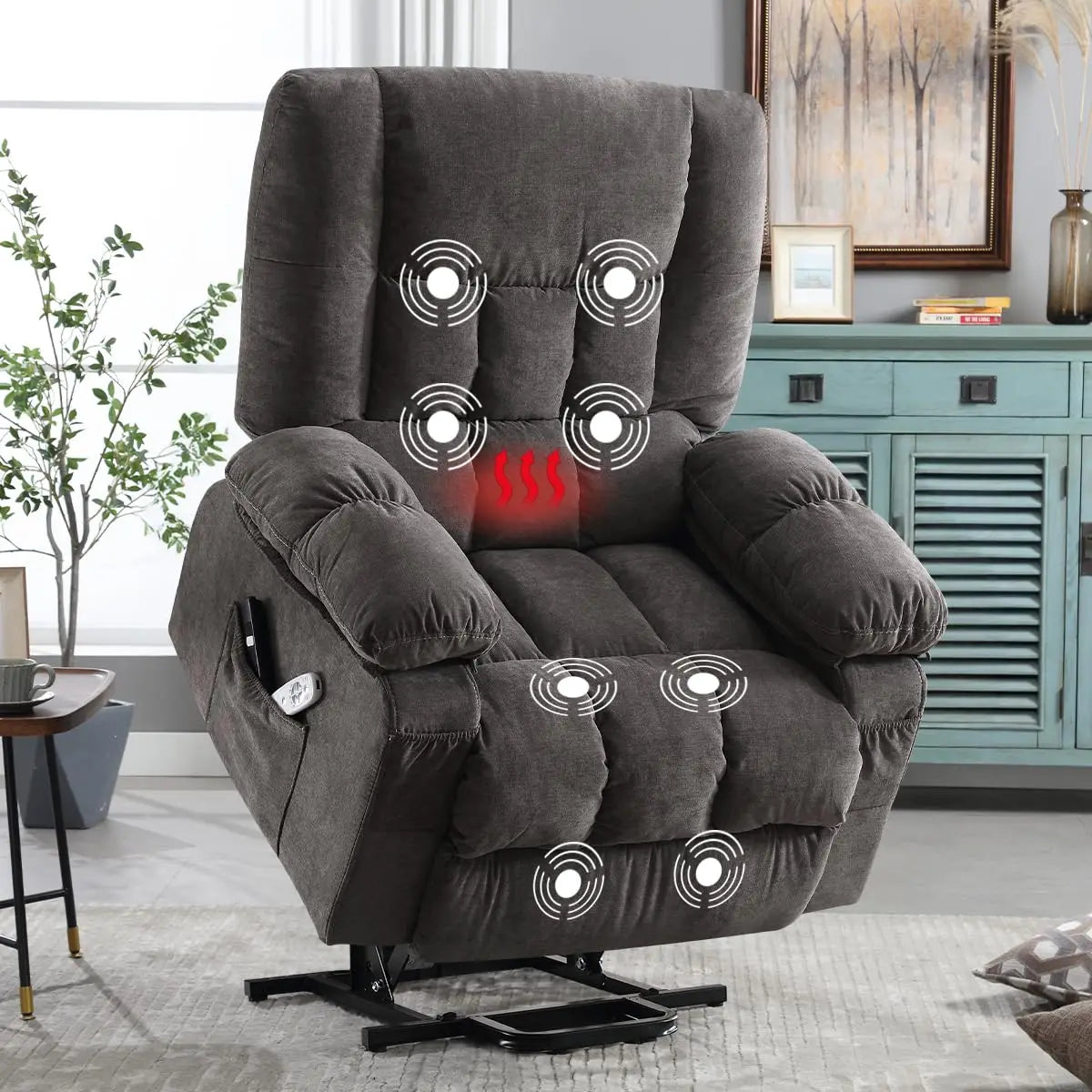 Power Lift Recliner Chair for Elderly with Vibration Massage and Heating Functions, Electric Recliner Single Sofa, Customized