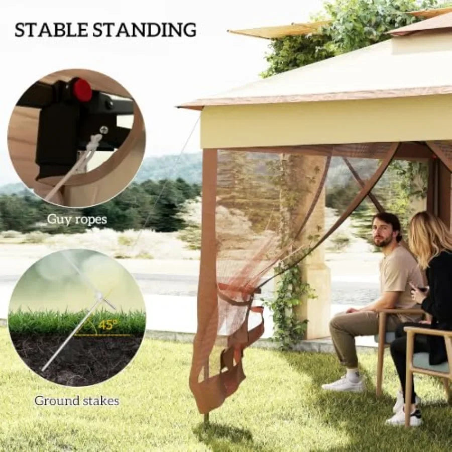 11' x 11' Pop Up Canopy w/Removable Zipper Netting