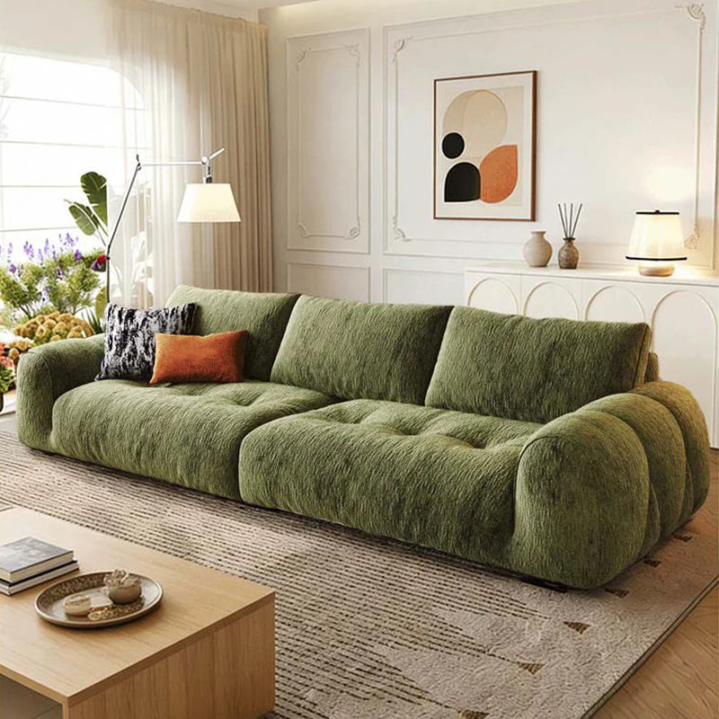 For Home Cream Style Wooden Frame Modular Living Room Sofa Set Wholesale Modern Fabric Sofa Minimalist Designer 3-seater Sofa