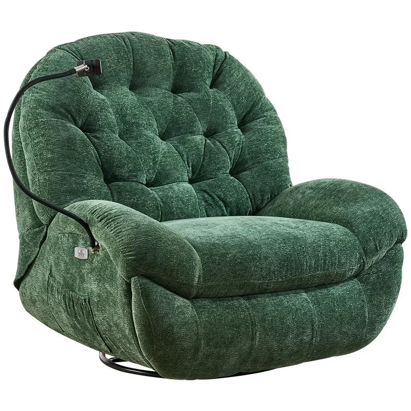 【Best-selling】Functional Retractable Adjustable Chair Back Reclining Velvet Rocking Accent Swivel Microfiber Fabric Living Room
