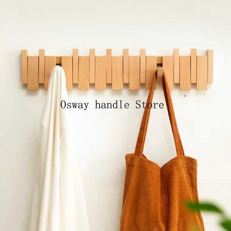 Natural wood wall-mounted piano coat rack, porch wall art hook closet kitchen bedroom porch