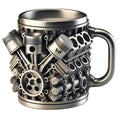 Unique Car Engine Coffee Cup Handmade V8/V6 Engine Stainless Steel Cup Tea Cup Suitable For Office Car Enthusiasts As A Gift