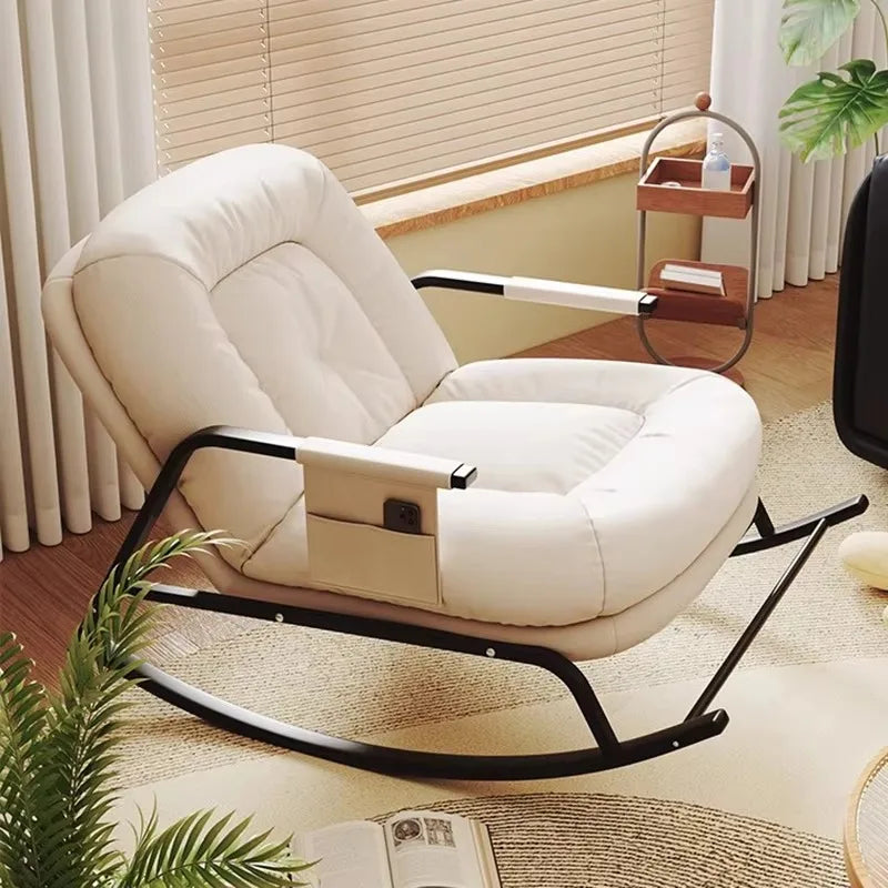 Luxury Design Living Room Chairs Regulate Modern Bedroom Rocking Chairs Floor Ergonomic Comfy Fauteuil Salon Home Furniture