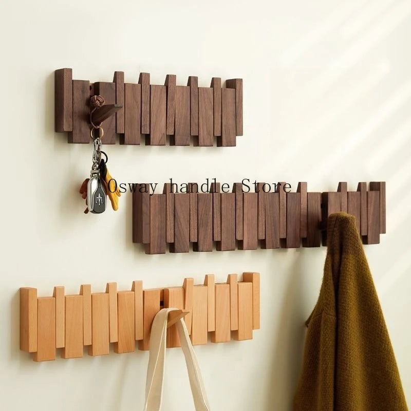 Natural wood wall-mounted piano coat rack, porch wall art hook closet kitchen bedroom porch