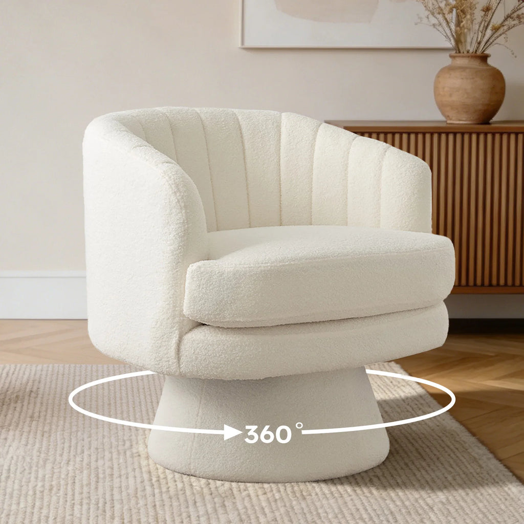 Swivel Accent Chair with Armrest, Modern 360 Degree Swivel Barrel Chair with Curve Back for Living Room,Bedroom,Waiting Room