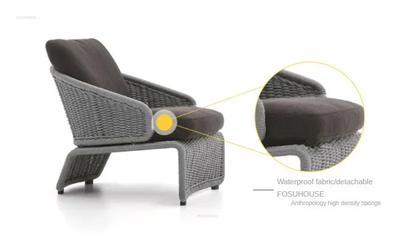 Nordic Rattan Garden Sofas for Model Light Luxury Household Outdoor Furniture for Garden House Backrest Soft Bag Leisure Sofa