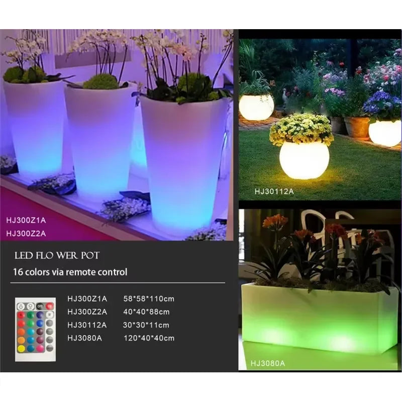 Garden Flower Pot Outdoor Furniture Changing Led Flower Pot,led Planter Pots