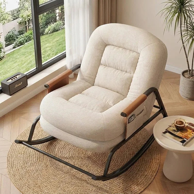 Corduroy Backrest Lazy Chair Multifunctional Comfortable Modern Creative Seating for Balcony Living Room Bedroom Apartment Small