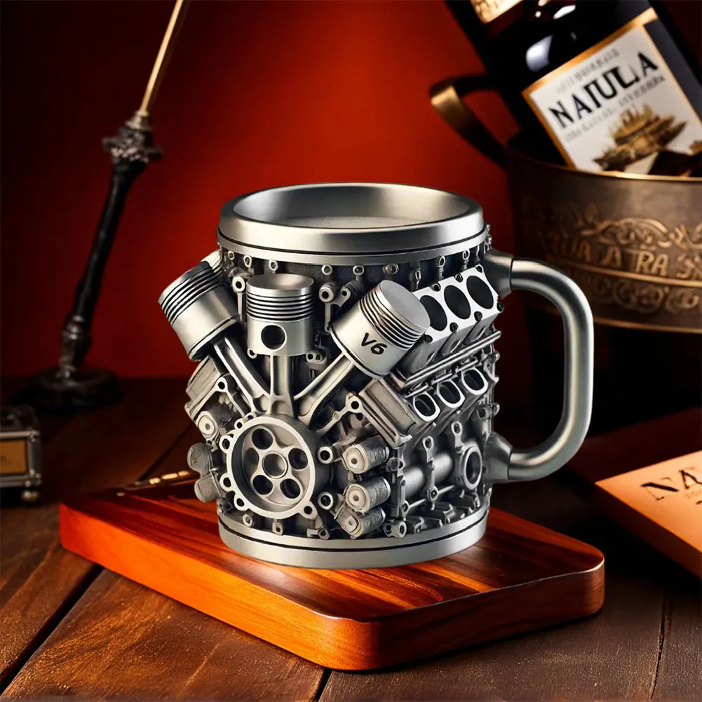 1/2Pcs Unique Car Engine Coffee Cup Stainless Steel Cocktail Beer Mug Tea Cup Gifts for Men Car Lovers For Home And Office Bar