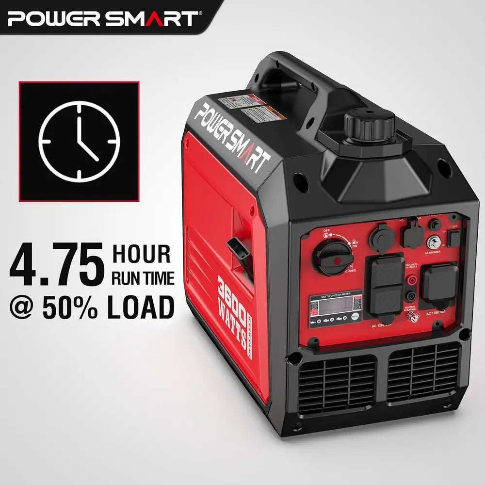 3600W Portable Inverter Generator with Quiet Tech for Camping, RV, and Home
