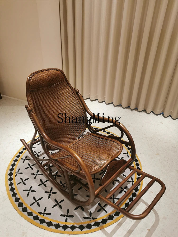 CL  household rocking chair elderly adult recliner balcony living room leisure environmental protection rattan rocking chair