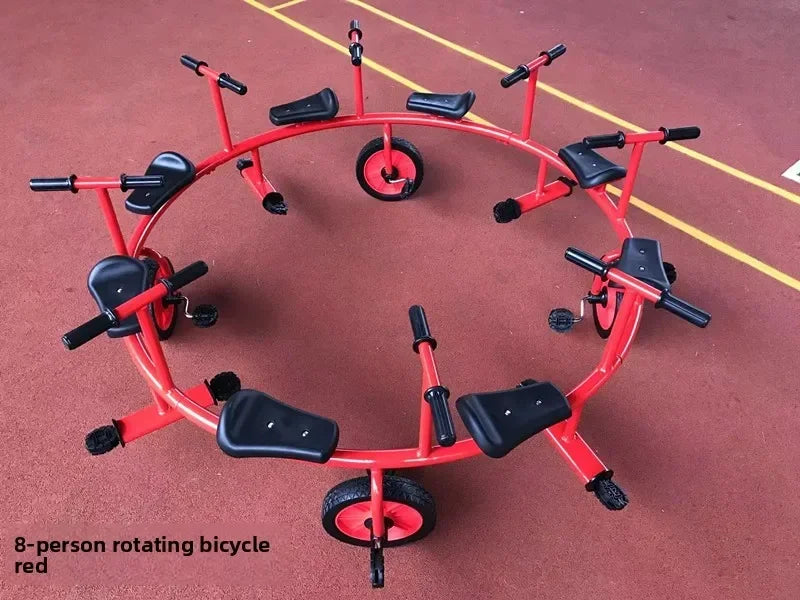 Kindergarten multi-person rotating bicycle, three or four people six people eight people outdoor bicycle transfer