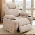#Swivel Rocker Recliner Chair Vibration Massage 360° Ergonomic Lounge Cup Holders Leather Brown, Customized