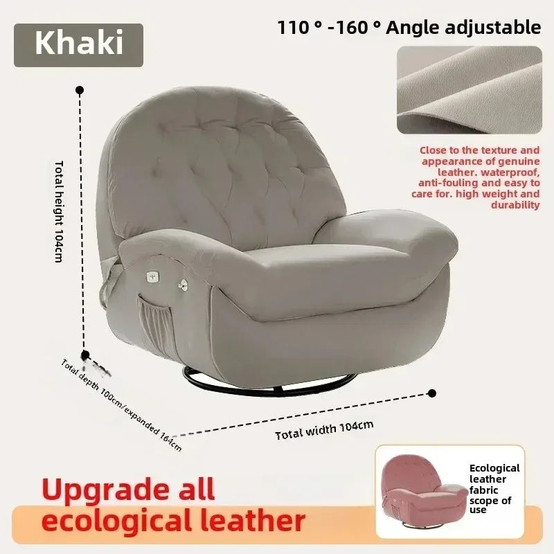 Modern Fabric Living Room Sofas Designer Living Room Furniture Leisure Lazy Sofa Bed Rocking Chair Nordic Home Rotating Recliner