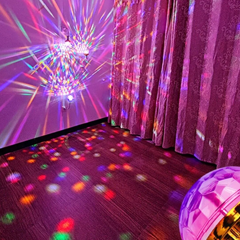 2 Pack Modern AC 85-265V LED Disco Light E27 6W Disco Ball Light Rotating Golden Magic Ball Light Party