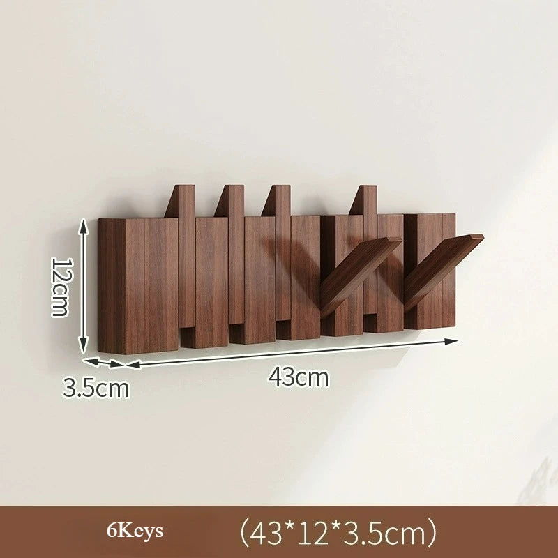 Light Luxury Living Room Wall Clothes Rack Wall-mounted Clothes Hanger Solid Wood Shelves Storage Home Organization and Storage