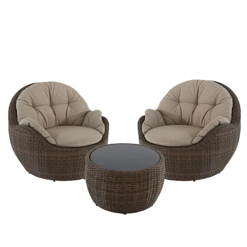 Outdoor sofa combination, courtyard hotel terrace villa homestay leisure rattan chair, outdoor waterproof and sunscreen rattan