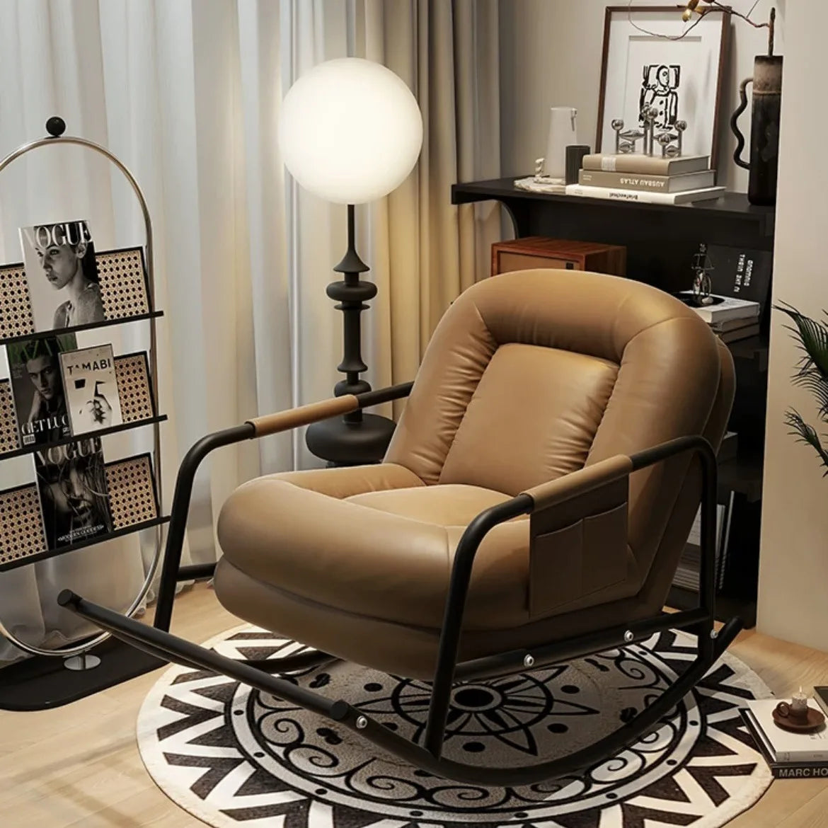 Lazy sofa rocking chair household sofa chair balcony leisure chair living room single rocking  human kennel recliner