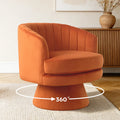 Swivel Accent Chair with Armrest, Modern 360 Degree Swivel Barrel Chair with Curve Back for Living Room,Bedroom,Waiting Room
