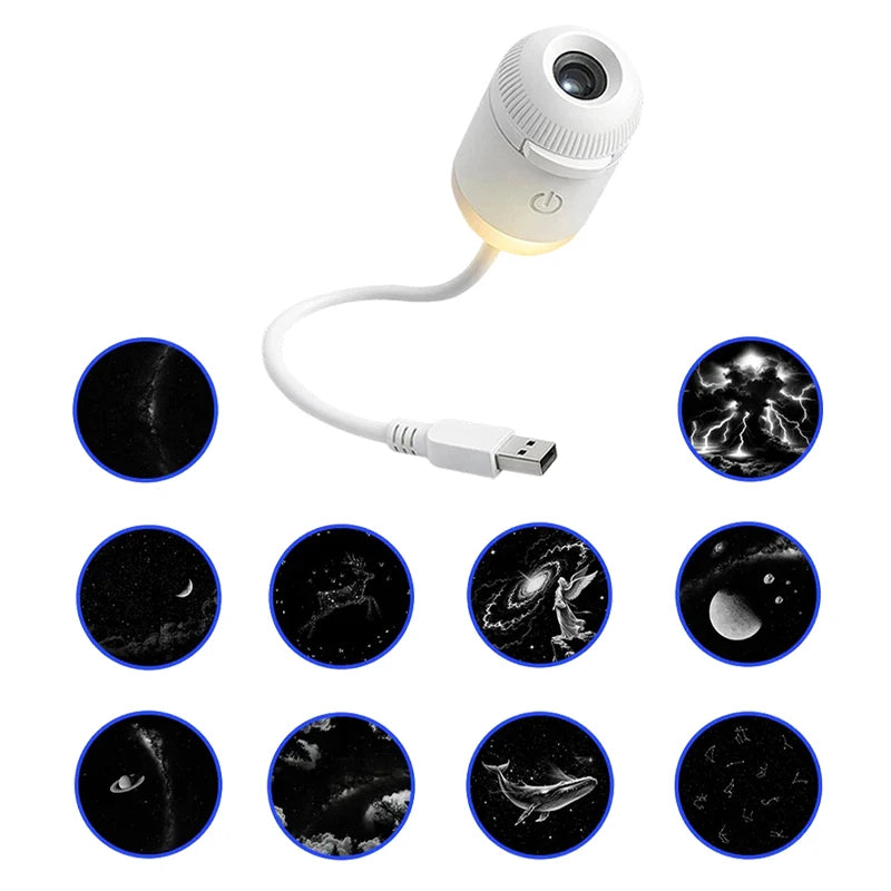 Smart Dynamic 5d Holographic Night Light Projector Galaxy Star Ocean Projector 360° Rotate Usb Dome Light For Bedroom Car Decor