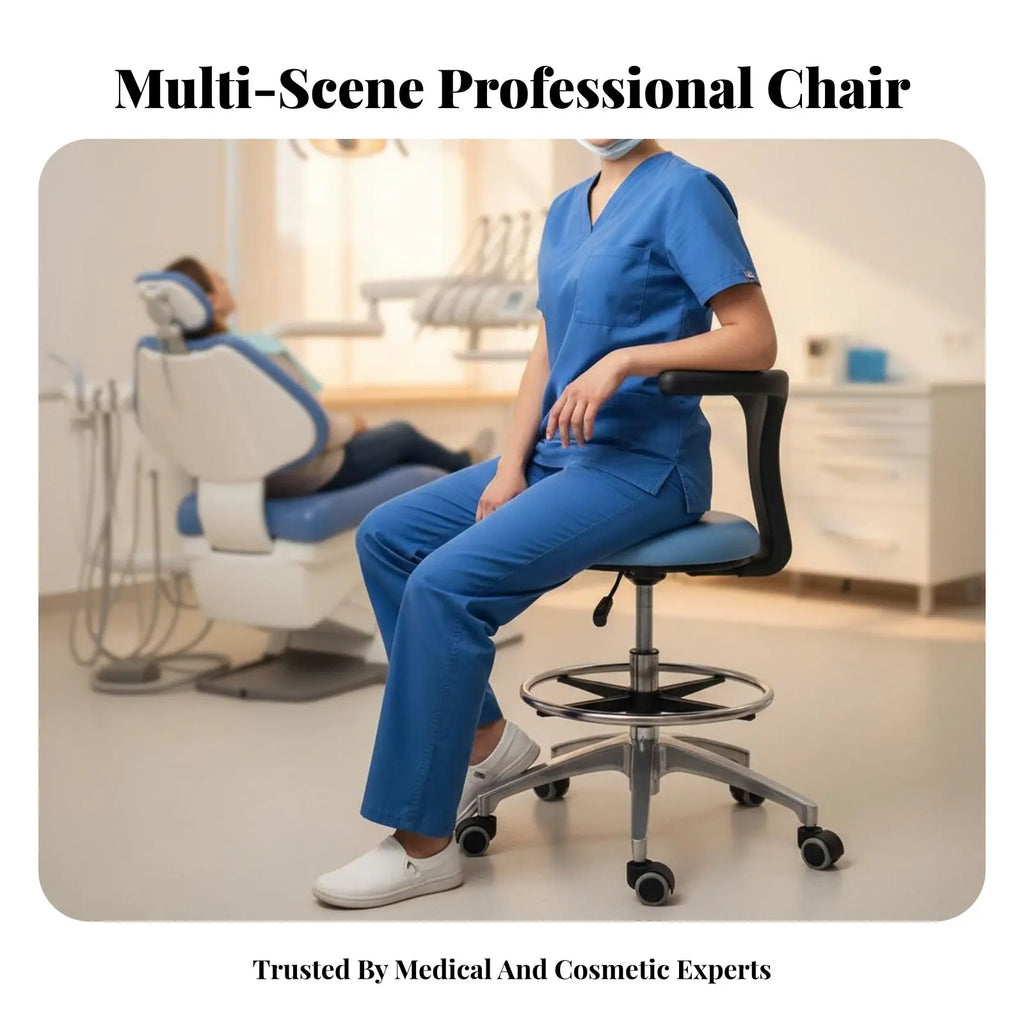 Adjustable Rolling Seat with Spine 360-Degree rotationDegree Rotating Medical Stool Easy to Clean Sturdy Duty for Doctors