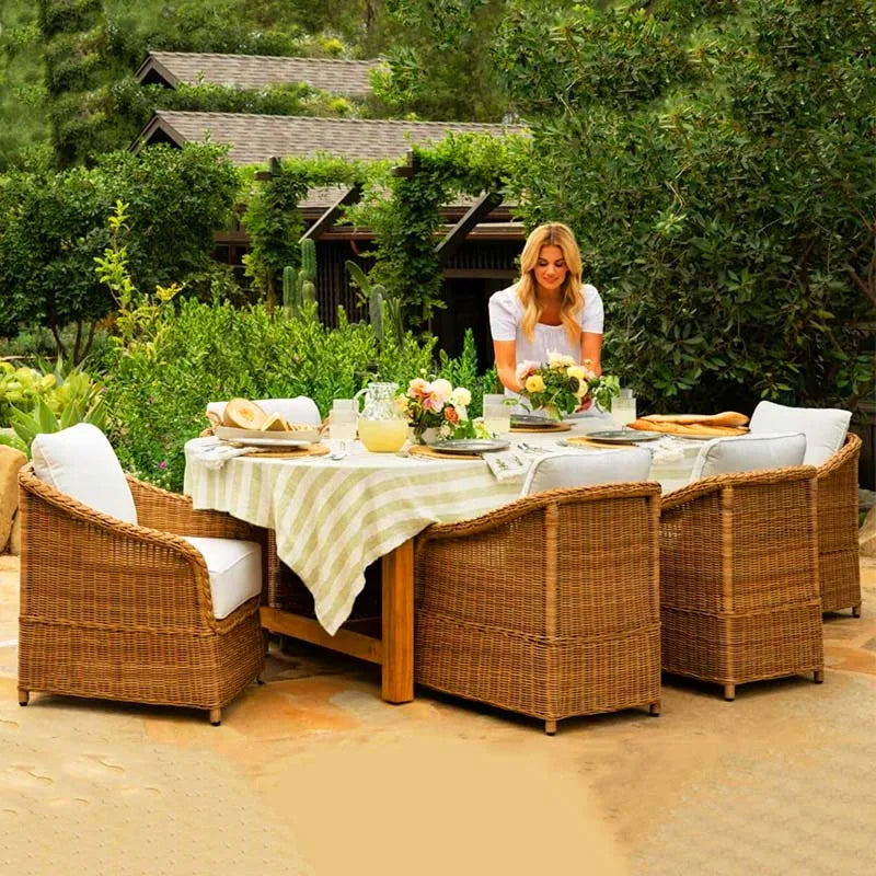 Outdoor rattan sofa, courtyard, outdoor balcony, villa garden, waterproof and sunscreen rattan chair combination furniture