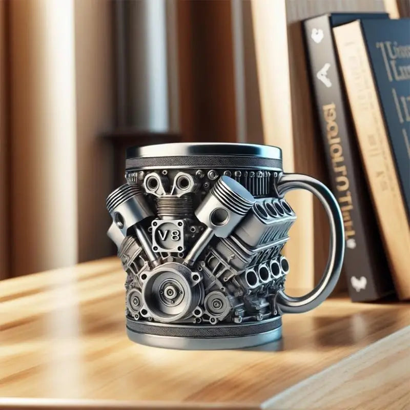 Automotive Themed Coffee Mug Stainless Steel Insert Water Cup For Office Use