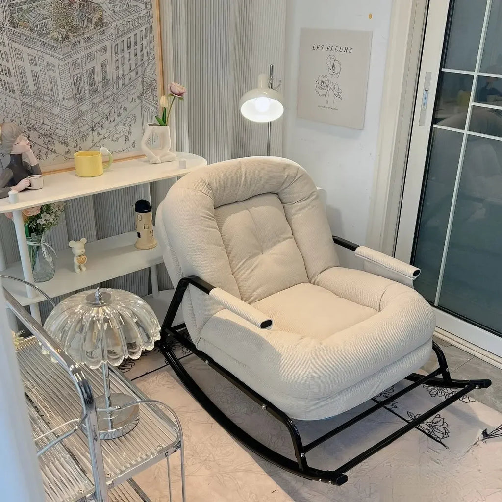Household Single Rocking Chair Living Room Lazy Sofa Leisure Chair Single Balcony Leisure Sofa Adult Adult Reclining Chair