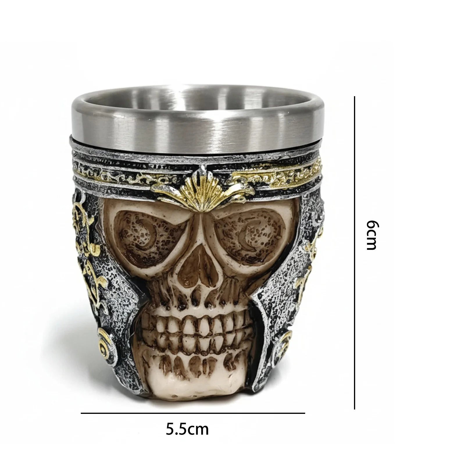 Beer Mug Stainless Steel Skull Mug Double Wall Drinking Mug Metal Insulated Gothic Design Coffee Beer Tankard Mug Halloween Gift