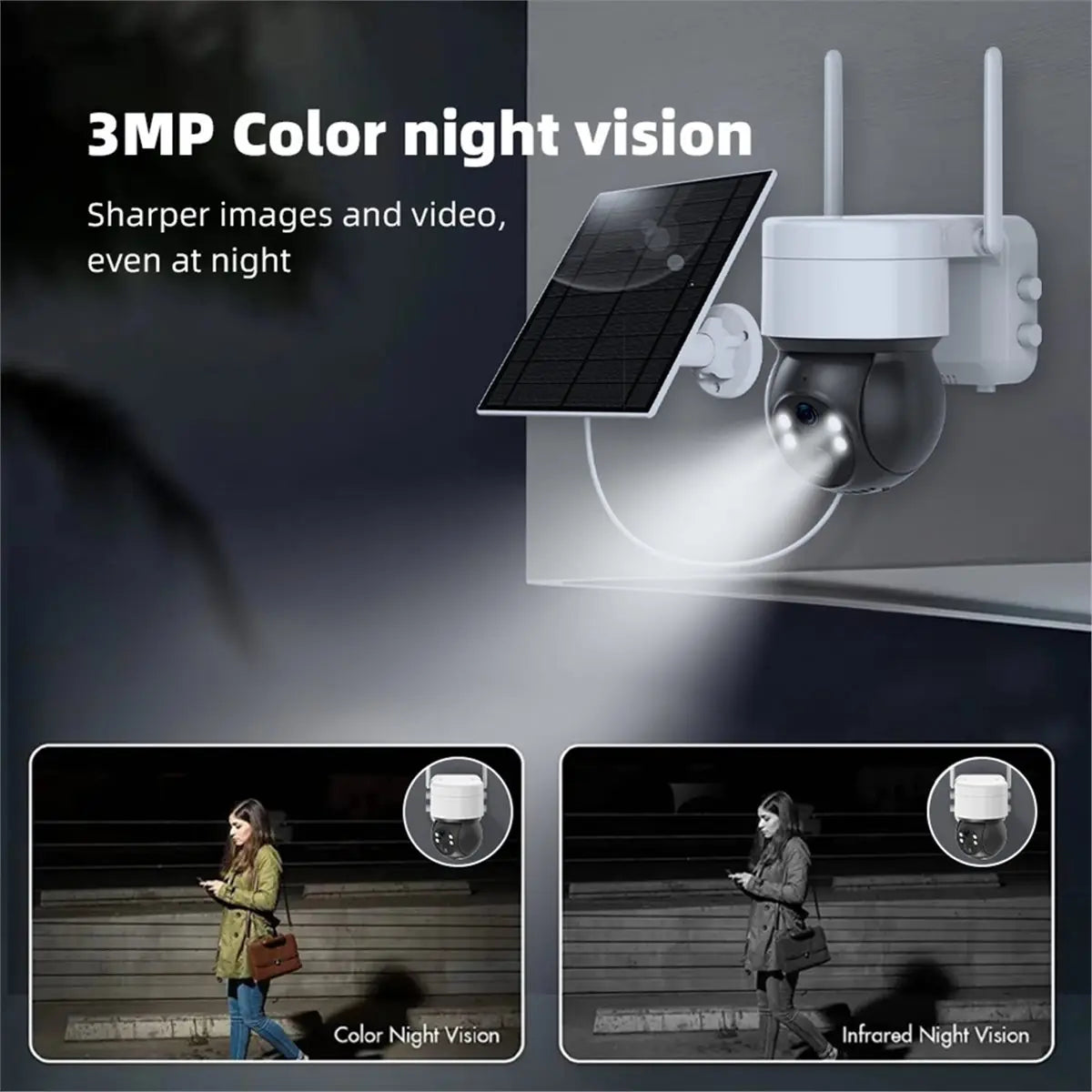 4G Smart Solar PTZ 3MP Camera Tuya WiFi Surveillance Cameras with Solar Panel Human Detection Cameras 32G