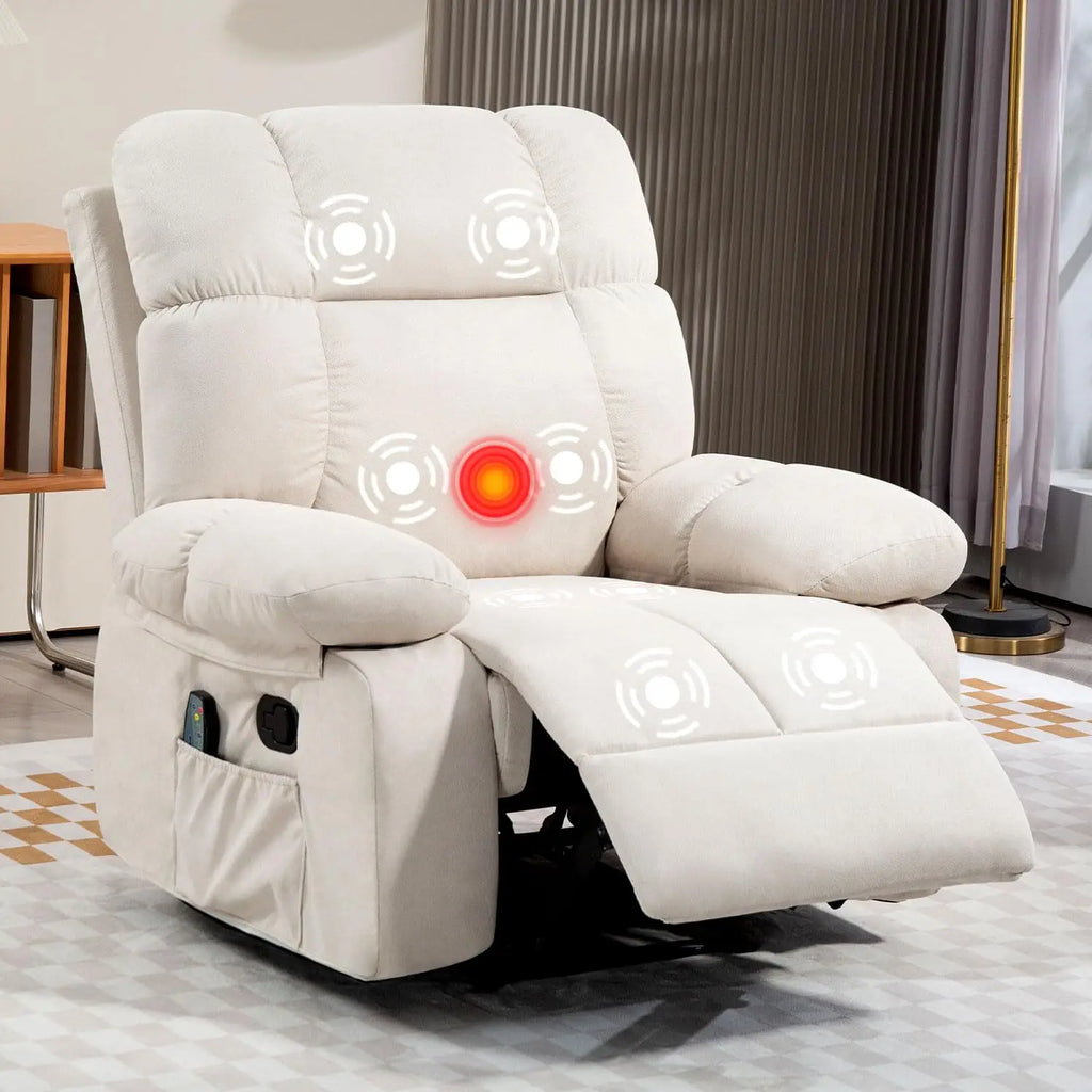 Recliner Chairs with Massage and Heat,Manual Recliner with Side Pockets, Reclining Chairs with Comfortable Arms and, Customized