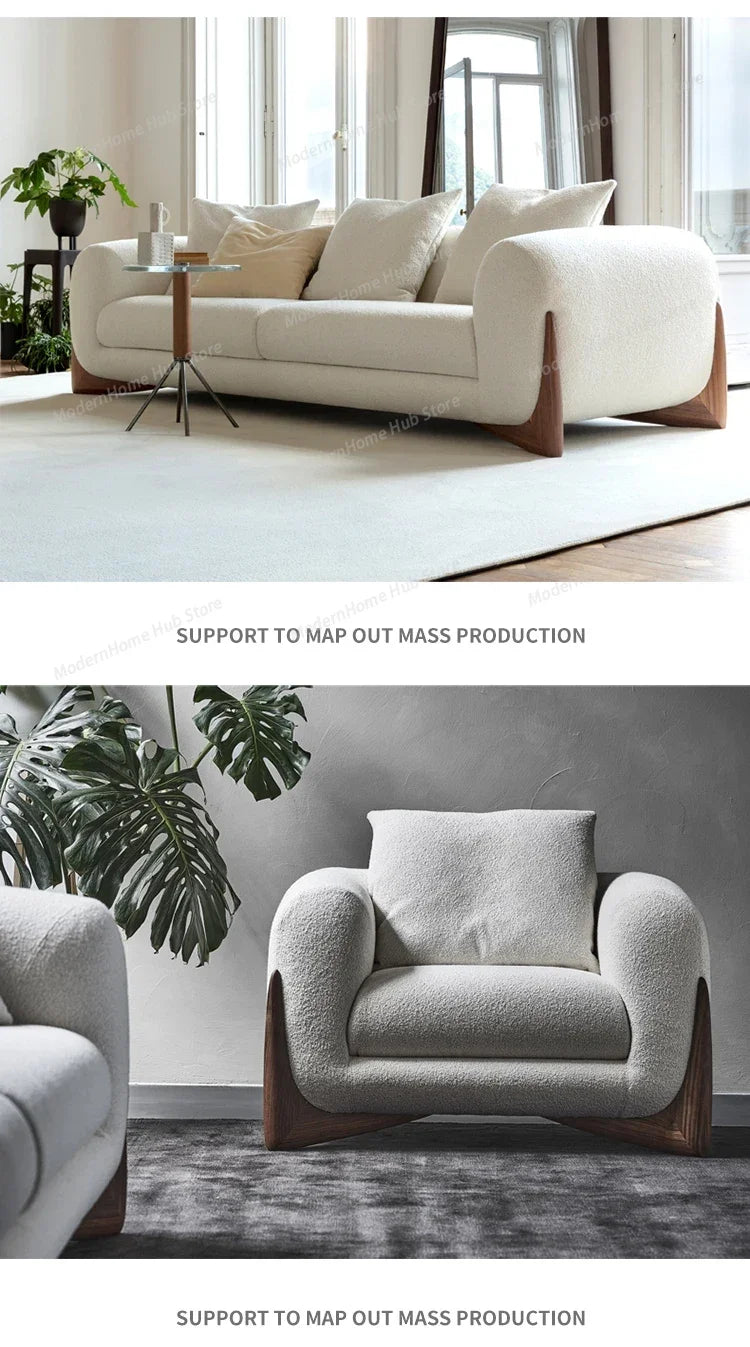 European Reception Living Room Sofa Relax Quilted Grande Armchair Living Room Sofa Wood Legs Divano Letto Lounge Chair Lazy Sofa