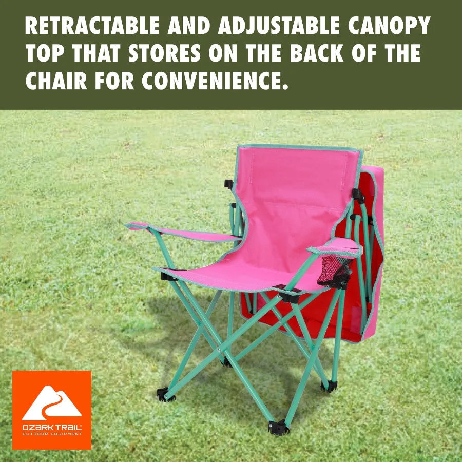 Canopy Chair with Safety Lock 125 lb. Capacity Pink Green